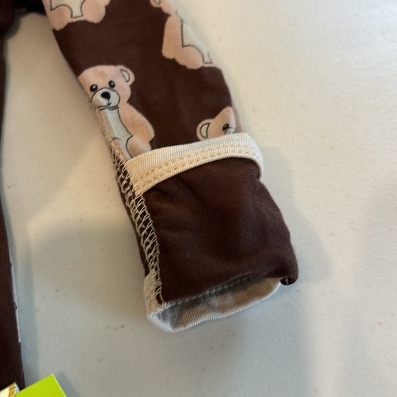 KicKee Pants Layette Print Footie With Zipper 0-3 months Cocoa Teddy bear brown - Picture 9 of 11